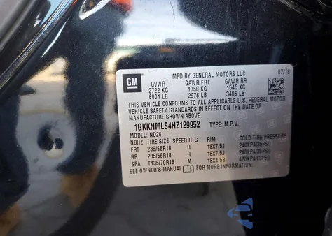 2017 GMC Acadia Slt-1 z USA, uszkodzony, nr VIN 1GKKNMLS4HZ129952